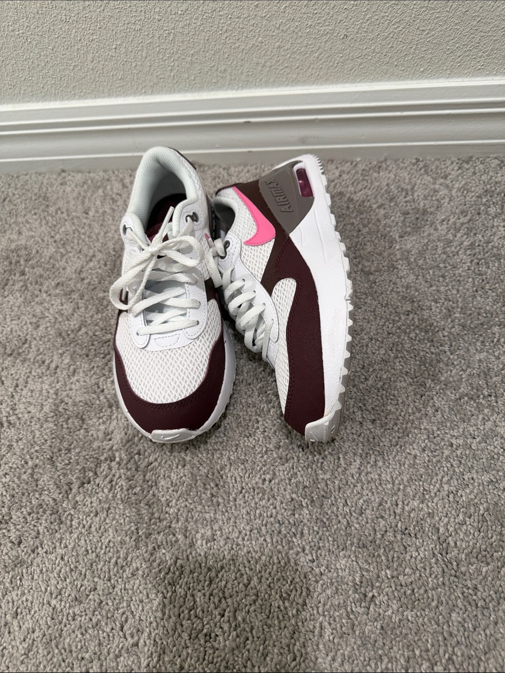 Nike Women's White, Maroon & Pink Air Max Sneakers